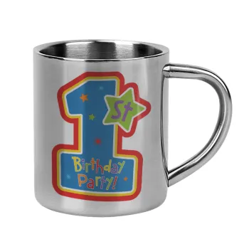 Happy 1st Birthday, Mug Stainless steel double wall 300ml