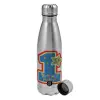 Metallic water bottle, stainless steel, 750ml