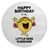 Happy Birthday miss sunshine, Επιφάνεια κοπής γυάλινη στρογγυλή (30cm)