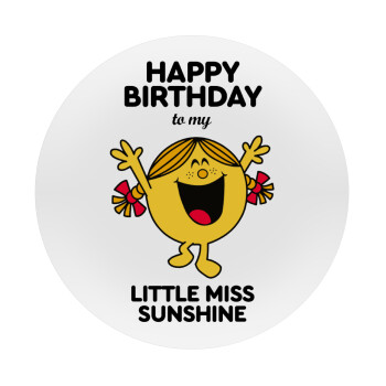 Happy Birthday miss sunshine, Mousepad Round 20cm