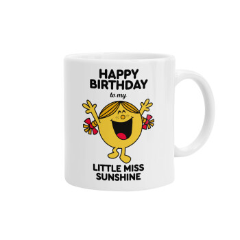 Happy Birthday miss sunshine, Ceramic coffee mug, 330ml (1pcs)
