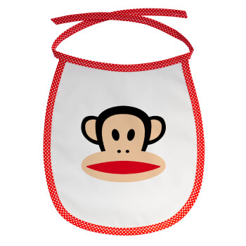 Monkey, Σαλιάρα μωρού αλέκιαστη με κορδόνι Κόκκινη