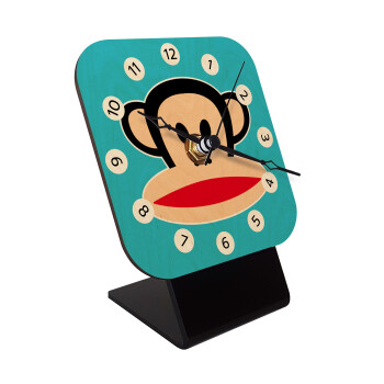 Monkey, Επιτραπέζιο ρολόι σε φυσικό ξύλο (10cm)