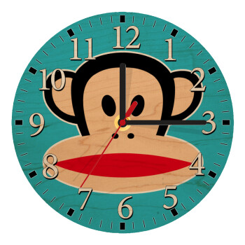 Monkey, Ρολόι τοίχου ξύλινο plywood (20cm)