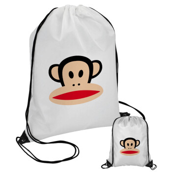 Monkey, Τσάντα πουγκί με μαύρα κορδόνια 45χ35cm (1 τεμάχιο)