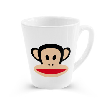 Monkey, Κούπα κωνική Latte Λευκή, κεραμική, 300ml