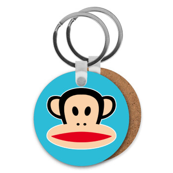 Monkey, Μπρελόκ Ξύλινο στρογγυλό MDF Φ5cm