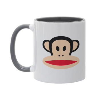 Monkey, Mug colored grey, ceramic, 330ml