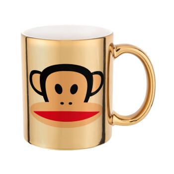Monkey, Κούπα κεραμική, χρυσή καθρέπτης, 330ml