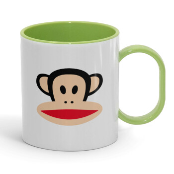 Monkey, Κούπα (πλαστική) (BPA-FREE) Polymer Πράσινη για παιδιά, 330ml