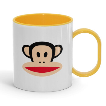 Monkey, Κούπα (πλαστική) (BPA-FREE) Polymer Κίτρινη για παιδιά, 330ml