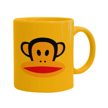 Monkey, Κούπα, κεραμική κίτρινη, 330ml (1 τεμάχιο)