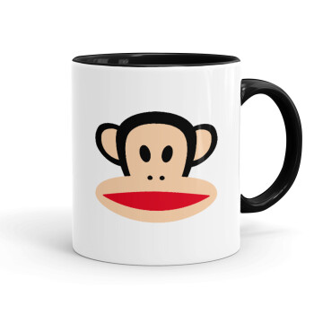 Monkey, Κούπα χρωματιστή μαύρη, κεραμική, 330ml