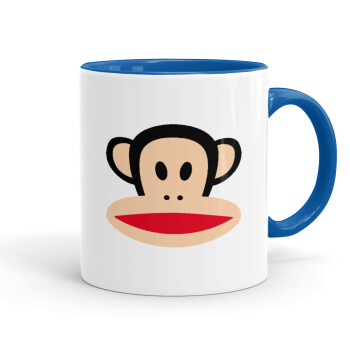 Monkey, Κούπα χρωματιστή μπλε, κεραμική, 330ml