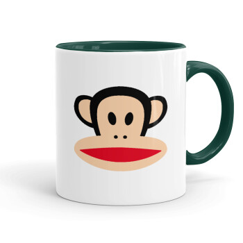 Monkey, Κούπα χρωματιστή πράσινη, κεραμική, 330ml