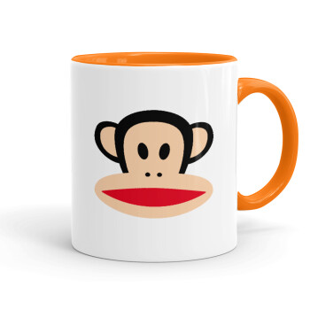Monkey, Κούπα χρωματιστή πορτοκαλί, κεραμική, 330ml