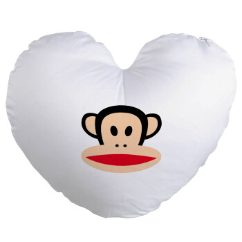Monkey, Μαξιλάρι καναπέ καρδιά 40x40cm περιέχεται το  γέμισμα