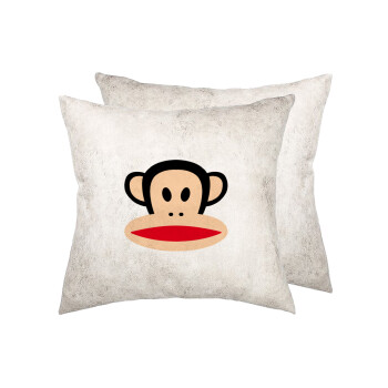 Monkey, Μαξιλάρι καναπέ Δερματίνη Γκρι 40x40cm με γέμισμα