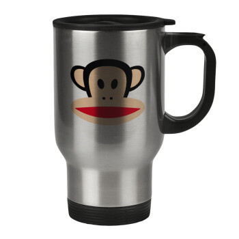 Monkey, Κούπα ταξιδιού ανοξείδωτη με καπάκι, διπλού τοιχώματος (θερμό) 450ml