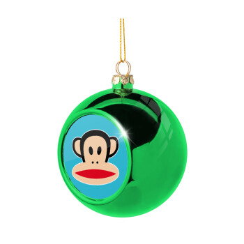 Monkey, Χριστουγεννιάτικη μπάλα δένδρου Πράσινη 8cm
