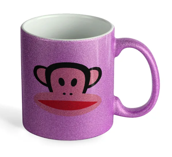 Monkey — Κούπα Μωβ Glitter που γυαλίζει, κεραμική, 330ml