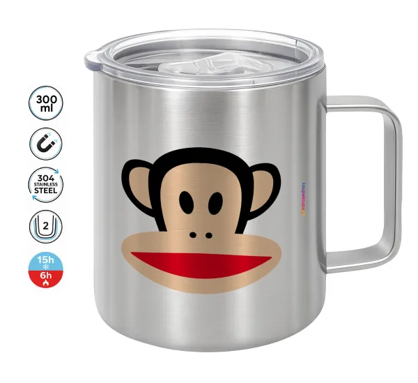 Monkey — Double-walled stainless steel mug 300ml with temperature-retaining lid