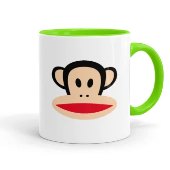 Monkey, Mug colored light green, ceramic, 330ml