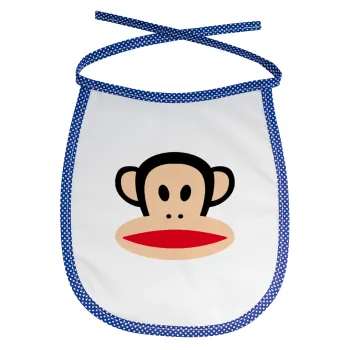 Monkey, Σαλιάρα μωρού αλέκιαστη με κορδόνι Μπλε