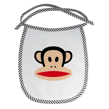 Monkey, Σαλιάρα μωρού αλέκιαστη με κορδόνι Μαύρη