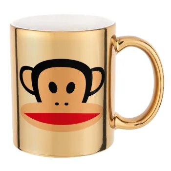 Monkey, Mug ceramic, gold mirror, 330ml
