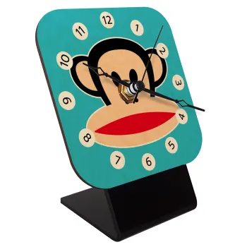 Monkey, Quartz Table clock in natural wood (10cm)