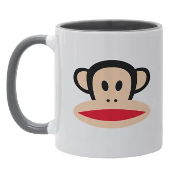 Monkey, Mug colored grey, ceramic, 330ml