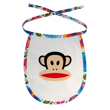 Monkey, Σαλιάρα μωρού αλέκιαστη με κορδόνι Χρωματιστή