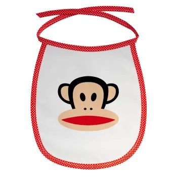 Monkey, Σαλιάρα μωρού αλέκιαστη με κορδόνι Κόκκινη