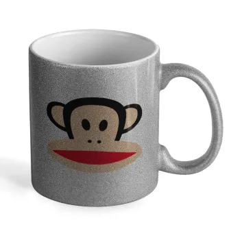 Monkey, Κούπα Ασημένια Glitter που γυαλίζει, κεραμική, 330ml