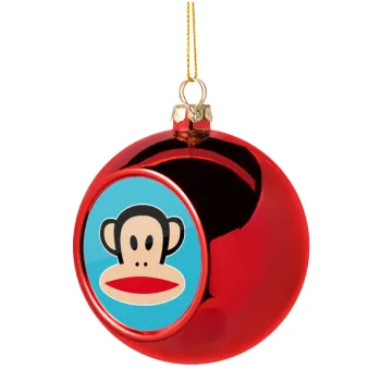 Monkey, Christmas tree ball Red 8cm