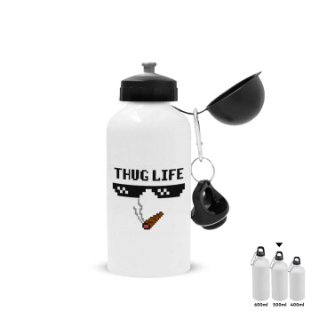 thug life, Metal water bottle, White, aluminum 500ml