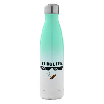 thug life, Metal mug thermos Green/White (Stainless steel), double wall, 500ml