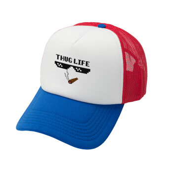 thug life, Καπέλο Soft Trucker με Δίχτυ Red/Blue/White 