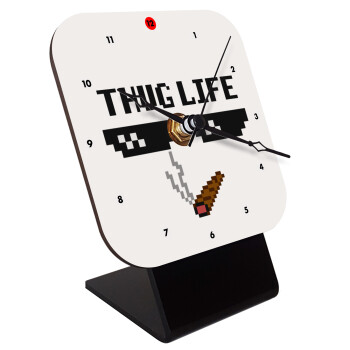 thug life, Επιτραπέζιο ρολόι ξύλινο με δείκτες (10cm)