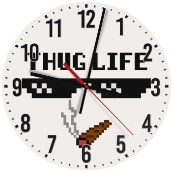 thug life, Ρολόι τοίχου ξύλινο (30cm)