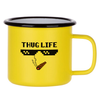 thug life, Κούπα Μεταλλική εμαγιέ ΜΑΤ Κίτρινη 360ml