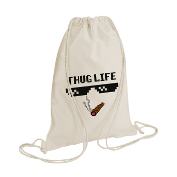 thug life, Τσάντα πλάτης πουγκί GYMBAG natural (28x40cm)