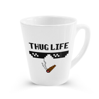 thug life, Κούπα κωνική Latte Λευκή, κεραμική, 300ml