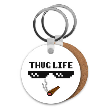 thug life, Μπρελόκ Ξύλινο στρογγυλό MDF Φ5cm