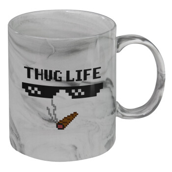 thug life, Mug ceramic marble style, 330ml