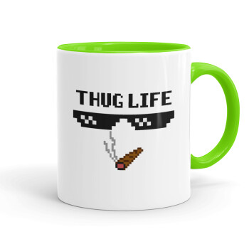 thug life, Mug colored light green, ceramic, 330ml