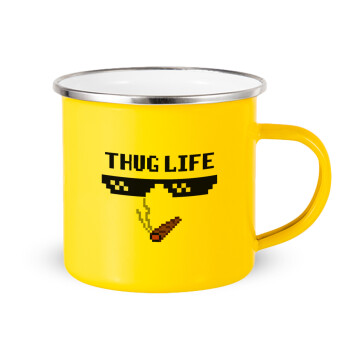 thug life, Yellow Enamel Metallic Cup 360ml