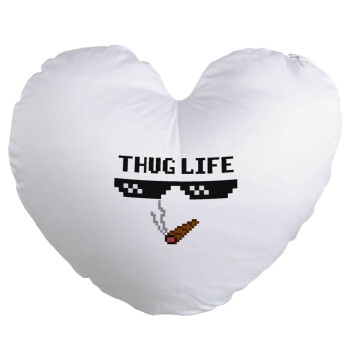 thug life, Μαξιλάρι καναπέ καρδιά 40x40cm περιέχεται το  γέμισμα