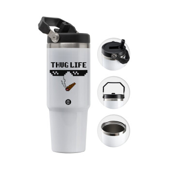 thug life, 30oz stainless Steel Tumbler with Handle